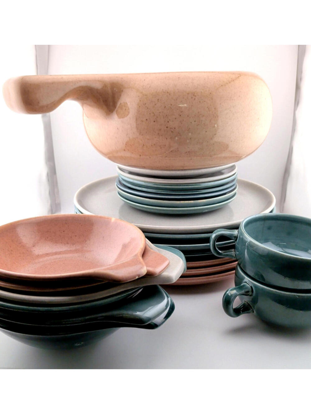 RUSSEL WRIGHT by Steubenville: Coral/Seafoam/Grey - Choose Your Piece(s) *READ*